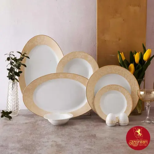 خرید قسطی سرویس چینی زرین ایتالیا اف گلدن رز 6 نفره 28 پارچه