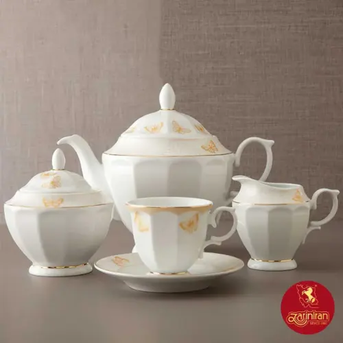 سرویس چای خوری چینی زرین نئوکلاسیک هوراند طلایی 6 نفره