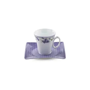 سرویس 12 پارچه چای خوری وینچی طرح یاس بنفش