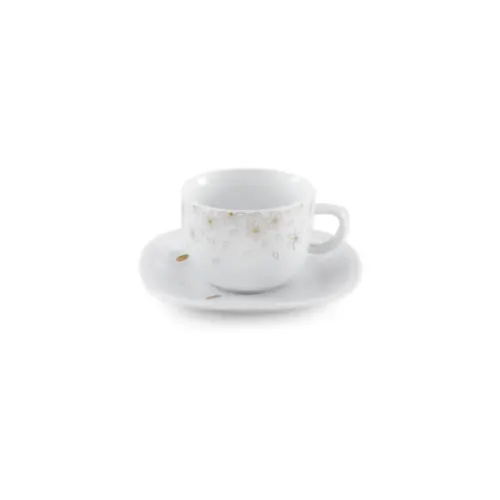 سرویس 12 پارچه چای خوری کواترو طرح گلدن لوتوس با طراحی شیک و مینیمال
