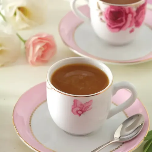 سرویس چینی 12 پارچه قهوه خوری ایتالیا چینی زرین رزفلاور