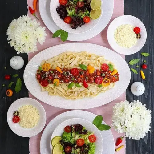 سرویس چینی غذاخوریشهرزاد چینی زرین مریدین صورتی