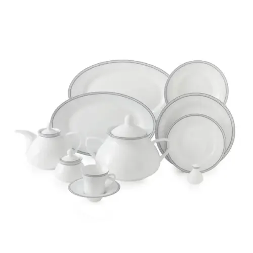 خرید سرویس چینی 108 پارچه کامل غذاخوری چینی زرین وایت رز بهترین انتخاب