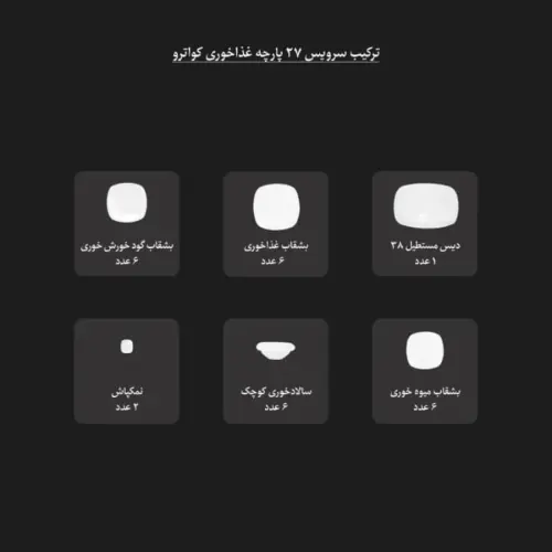 سرویس شش نفره غذاخوری 27 پارچه