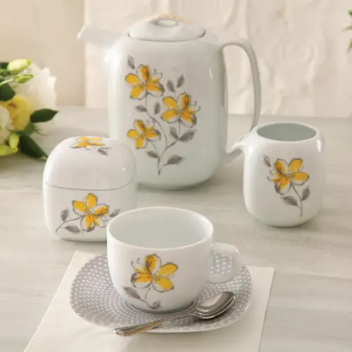 سرویس چینی 17 پارچه کواترو چینی زرین والنسیا زرد