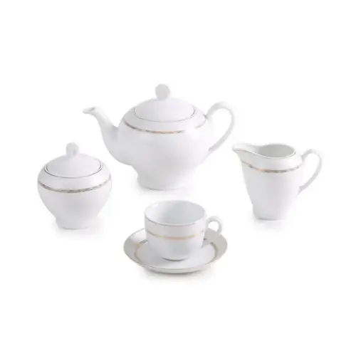 قیمت و خرید سرویس 17 پارچه چای خوری ایتالیا اف طرح هدیه طلایی