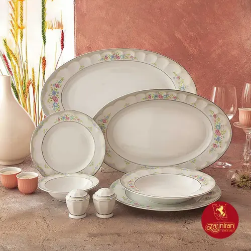 قیمت سرویس غذاخوری چینی زرین نئوکلاسیک طرح گلاریس