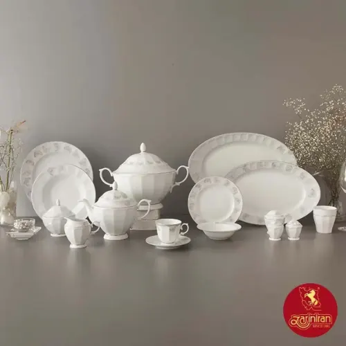 خرید سرویس چینی زرین نئوکلاسیک هوراند پلاتینی 12 نفره