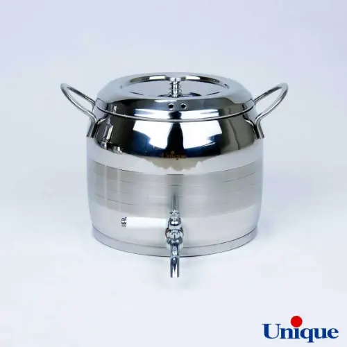 کتری استیل 5 لیتر با قوری چینی طرح ترک یونیک UN-7295