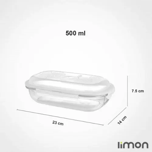 ابعاد-ظرف-شیشه-ای-بیضی-سرو-و-نگهداری-دربدار-500-میلی-لیتر-لیمون