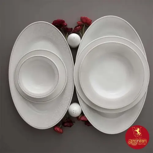 سرویس غذاخوری چینی زرین ایتالیا طرح کلارا 6 نفره