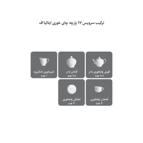 ترکیب سرویس چای خوری گل سرخی بیدگل چینی زرین
