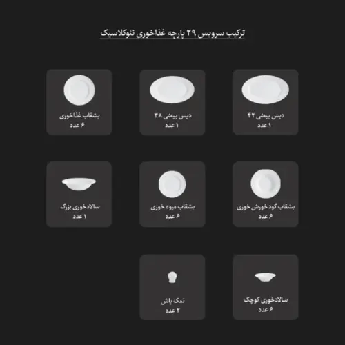 ترکیب سرویس غذاخوری نئوکلاسیک