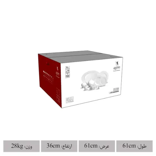 جعبه سرویس 74 پارچه ایتالیا اف چینی زرین
