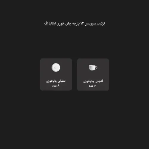 ترکیب سرویس 12 پارچه فنجان و نعلبکی ریوا پلاتینی