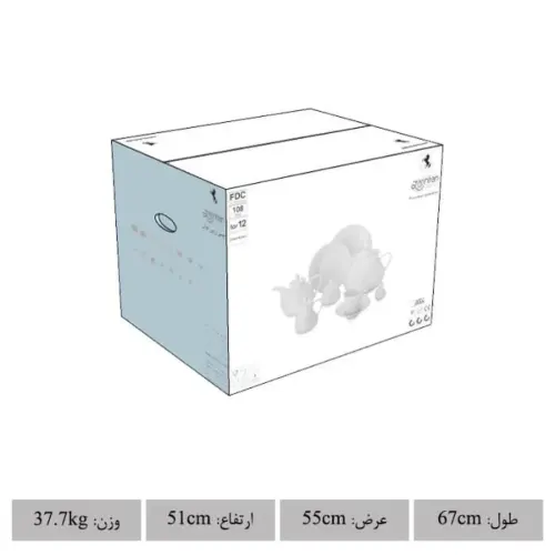 بسته بندی اصلی  108 پارچه چینی زرین