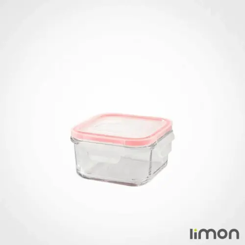 ظرف-شیشه-ای-مربع-درب-دار-440-میلی-لیتری-لیمون