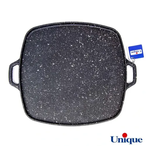تابه گریل چدنی یونیک مربع درب دار 32 سانتیمتری UN-6009