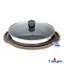 تابه گریل چدنی یونیک بیضی 34 سانتیمتری (سینی چوبی) UN-6019