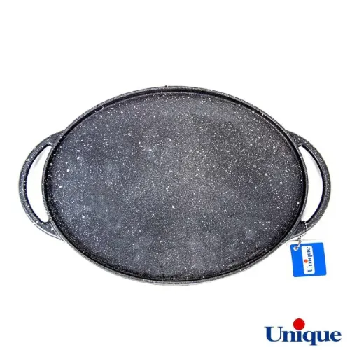 تابه گریل چدنی یونیک بیضی 34 سانتیمتری (سینی چوبی) UN-6019