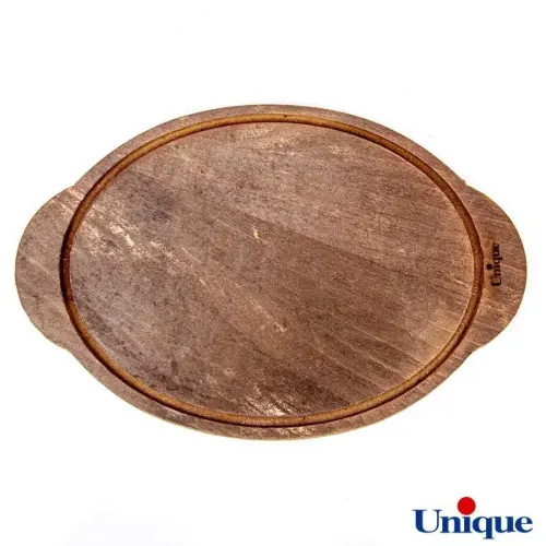 تابه گریل چدنی یونیک بیضی 34 سانتیمتری (سینی چوبی) UN-6019