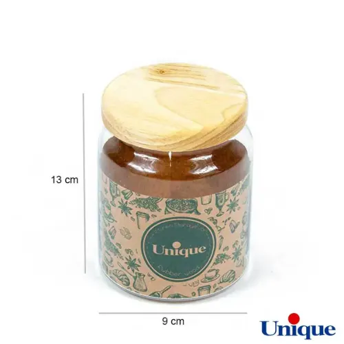 ابعاد ظرف ادویه شیشه ای متوسط یونیک
