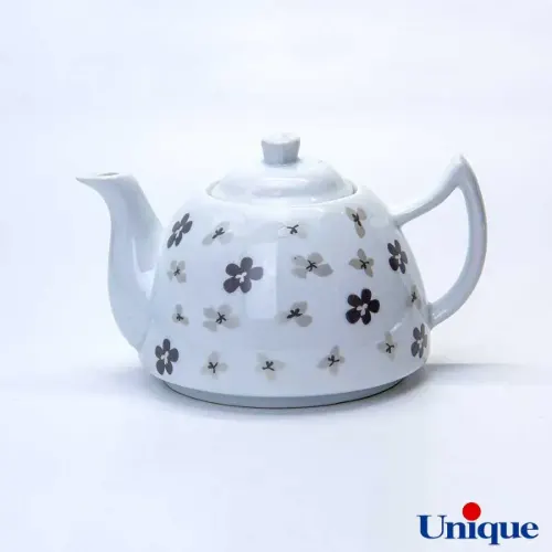 قوری چینی یونیک گل طوسیUN-7547