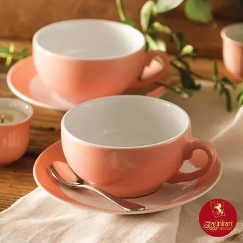 فنجان-ونعلبکی-کاپوچینو،-لاته-ماربل