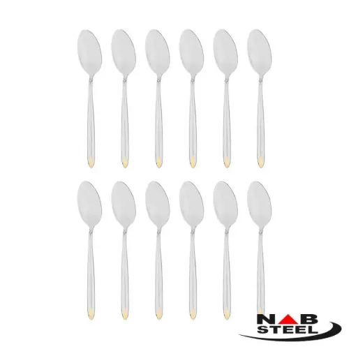 سرویس 124 پارچه ناب استیل مدل پالرمو با جعبه کادویی (طلایی)