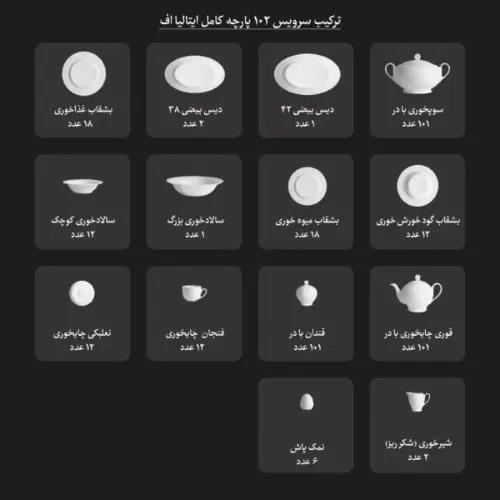اقلام سرویس چینی زرین