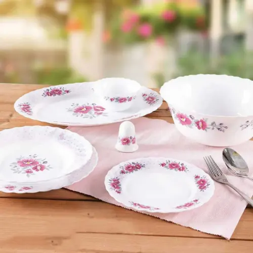 بهترین قیمت سرویس غذاخوری رزالین صورتی پارس اپال ۶ نفره