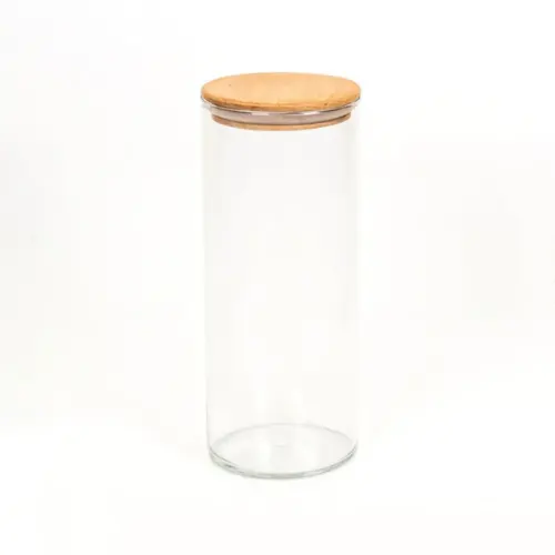 بانکه-ادویه-شیشه-ای-با-درب-چوبی-تریتی-قطر-10-ارتفاع-25-مدل-G-5013