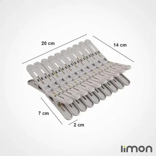 ابعاد گیره رخت 20 عددی لیمون