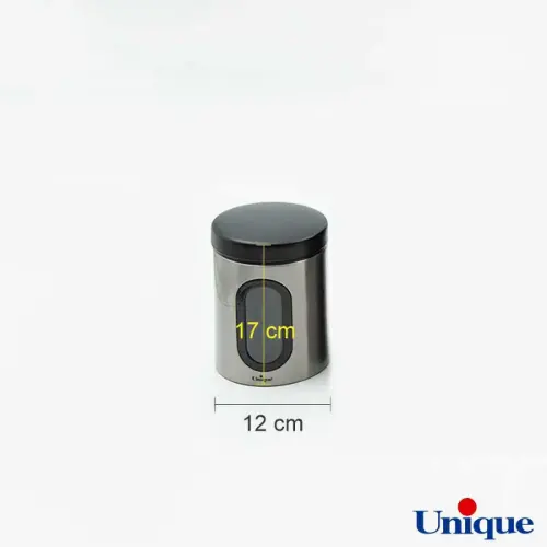 ظرف حبوبات 1 لیتر پنجره دار استیل یونیک UN-5970