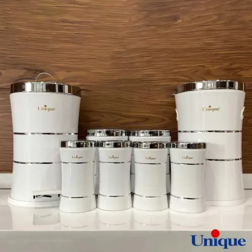 سرویس 8 پارچه یونیک سفید درب کروم UN-4592