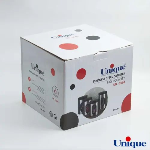 ظرف حبوبات در 4 سایز پنجره دار استیل یونیک UN-5990