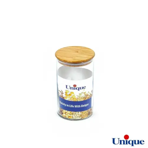 بانکه شیشه ای درب چوبی 900 یونیک UN-1274