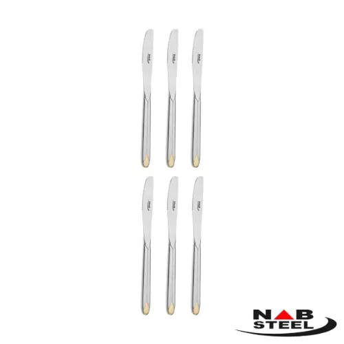 سرویس 124 پارچه ناب استیل مدل پالرمو (دور طلایی)