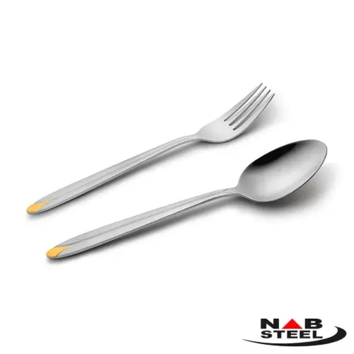 سرویس 116 پارچه ناب استیل مدل پالرمو با جعبه کادویی (طلایی)