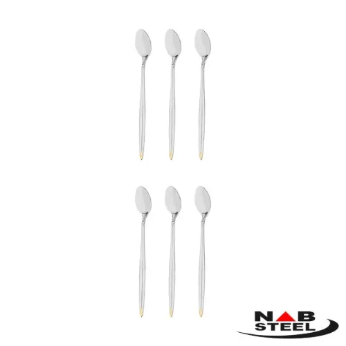 قاشق شربت خوری سرویس 116 پارچه ناب استیل مدل پالرمو با جعبه کادویی (طلایی)