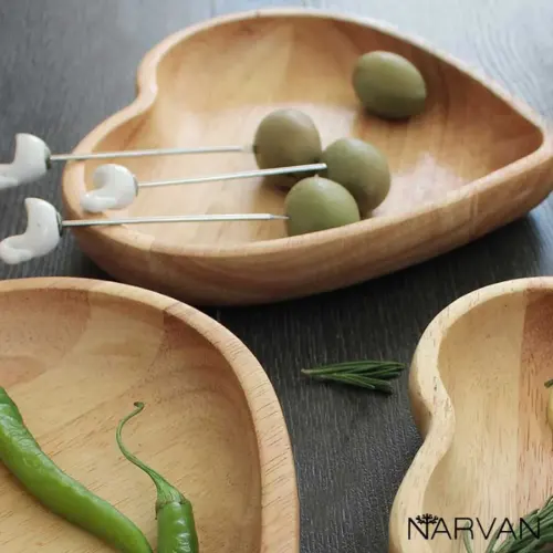 شکلات خوری چوبی طرح قلب ضخیم نارون کوچک R 3119