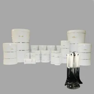 سرویس-آشپزخانه-25-پارچه-کمرباریک-خطی-تمام-سفید-یونیک-UN-4715
