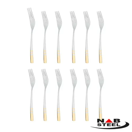 سرویس 128 پارچه ناب استیل مدل فلورانس با جعبه کادویی (دور طلایی)