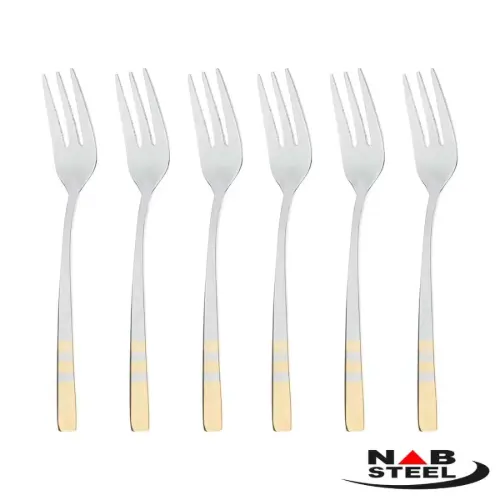 سرویس 128 پارچه ناب استیل مدل فلورانس با جعبه کادویی (دور طلایی)