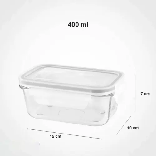 قیمت ظرف شیشه ای مستطیل 400 میلی لیتر لیمون 1804