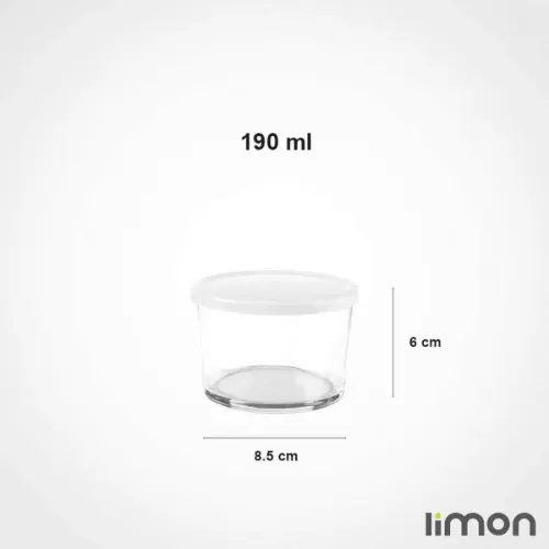 ظرف شیشه ای دربدار 190 میلی لیتر لیمون
