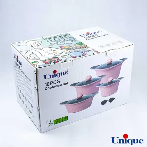 سرویس قابلمه یونیک رنگ صورتی کد UN-8809