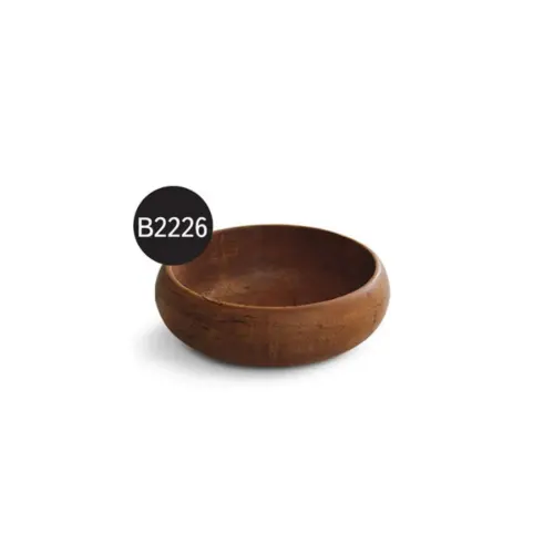 پیاله چوبی گرد تیریتی کوچک 13 سانتی ضخیم B 2226
