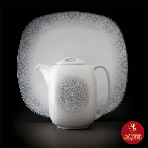 قوری چینی زرین کواترو طرح ادلین توسی 12 نفره