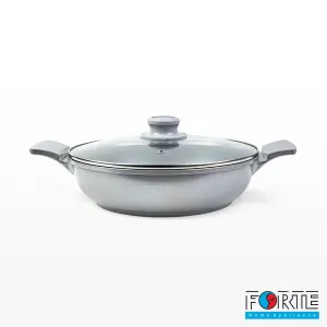 تابه گرانیتی فورته مدل اسکار پلاس سایز 28 رنگ نقره ای